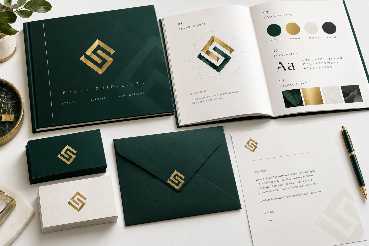 Exemple conceptuel : Supports de marque et identité visuelle
